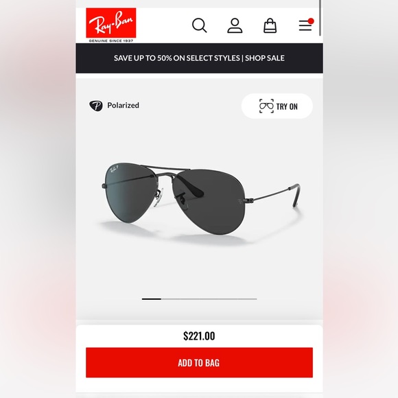NIB Ray-Ban Aviator Total Black - Picture 9 of 9